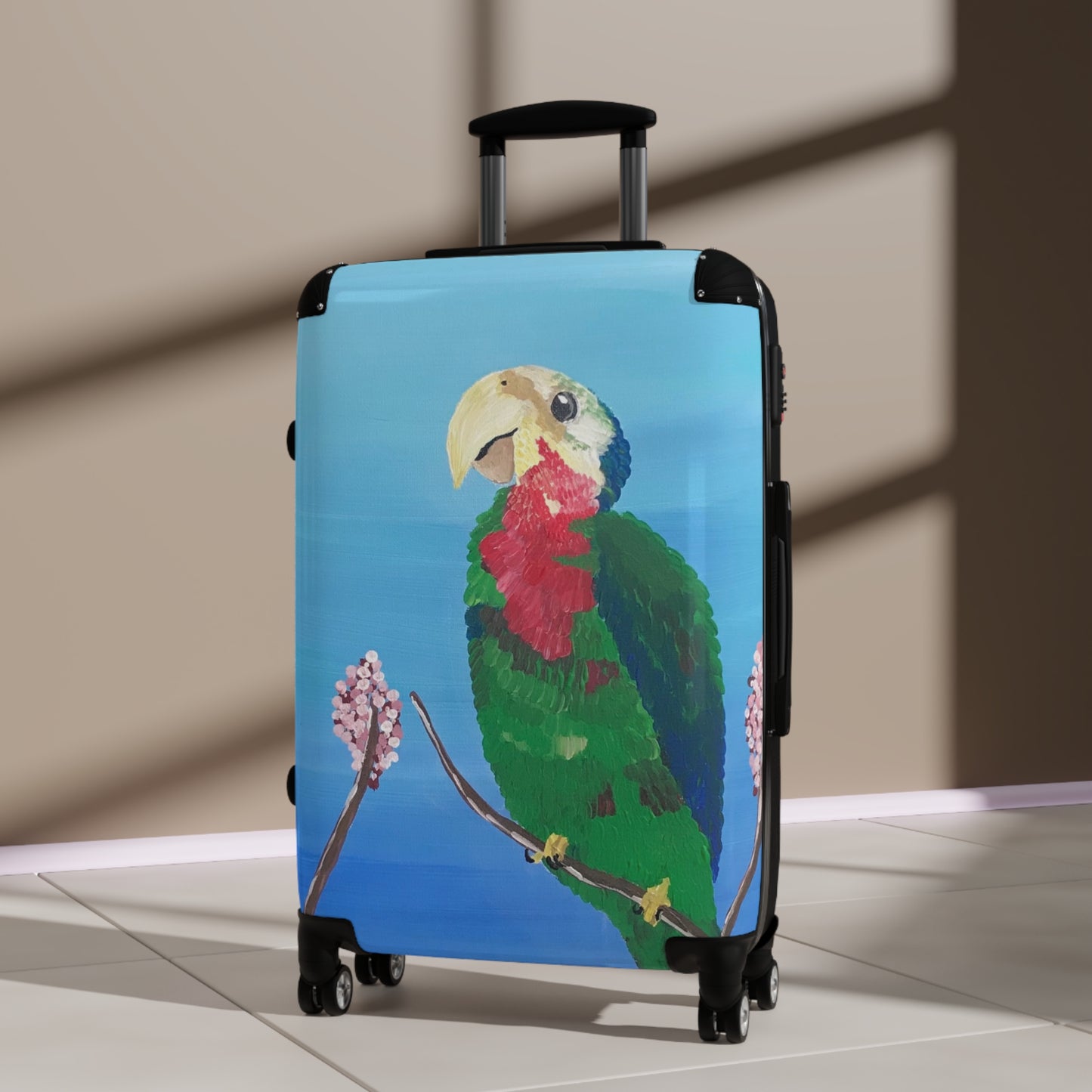 'Abaco Parrot' Handprinted Colorful Suitcase