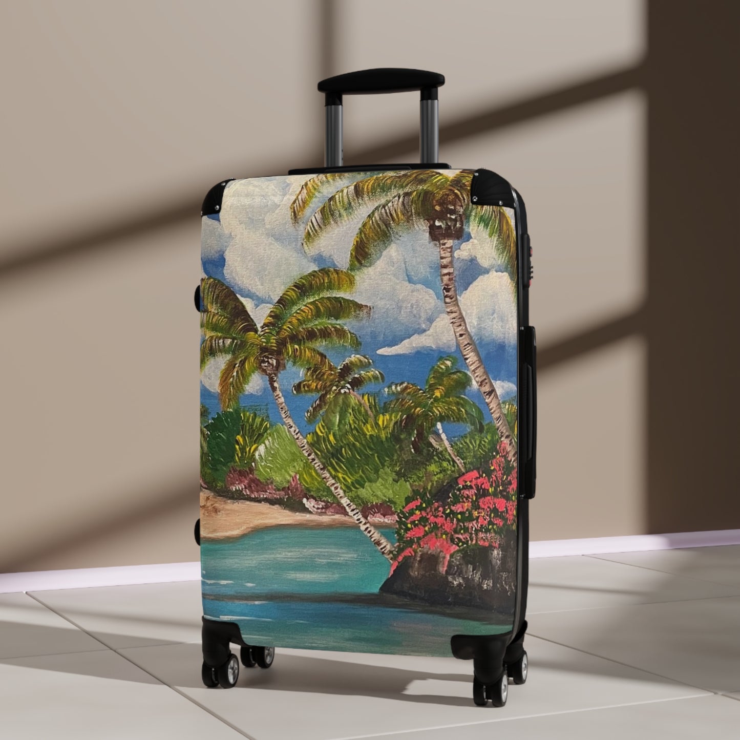 'Blooming Paradise' Handprinted Colorful Suitcase