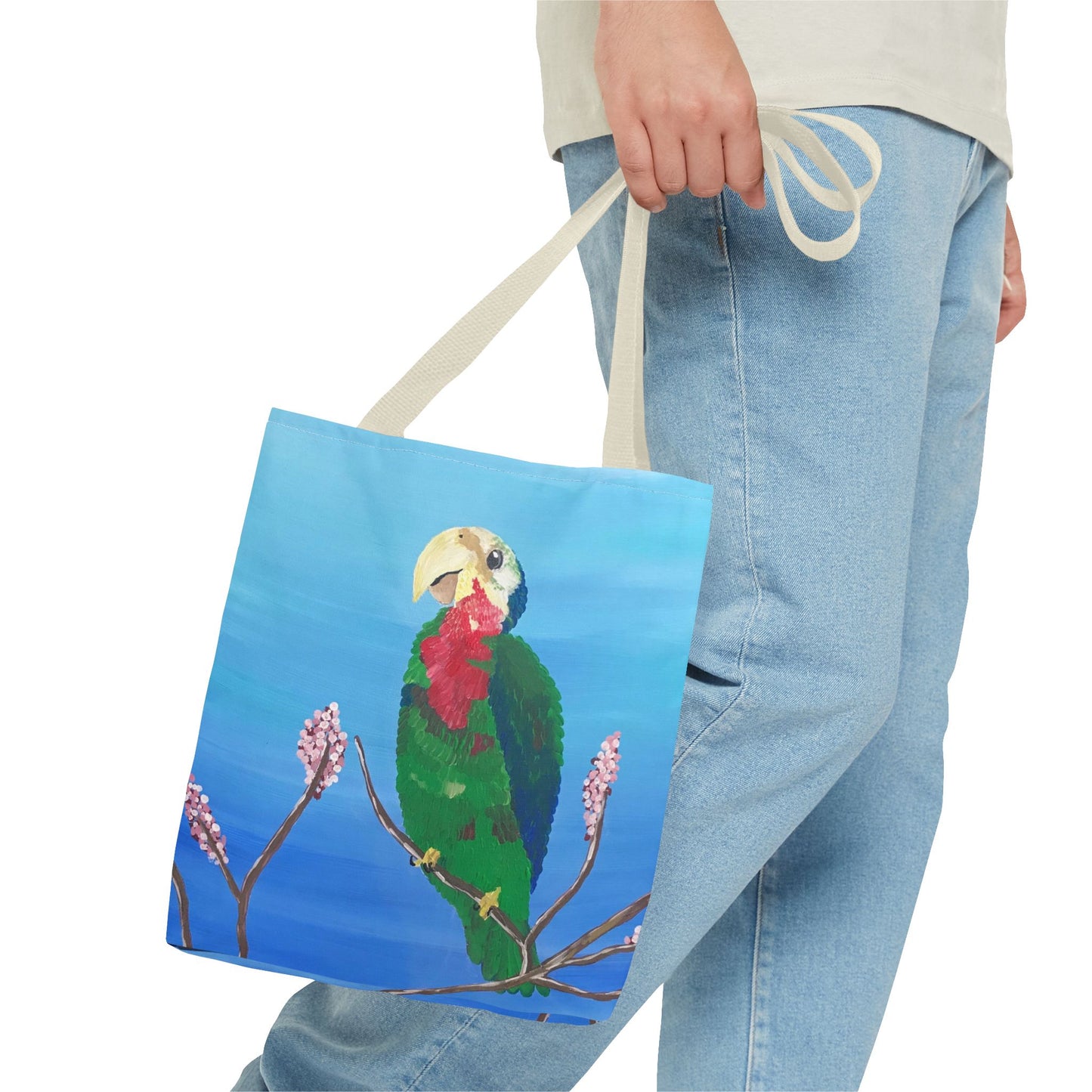 'Abaco Parrot' Hand Painted Tote Bag