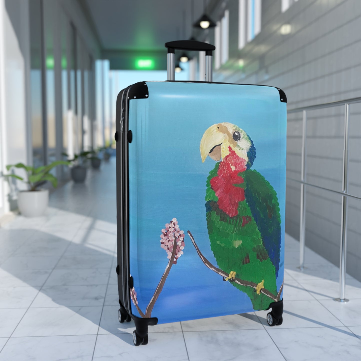 'Abaco Parrot' Handprinted Colorful Suitcase