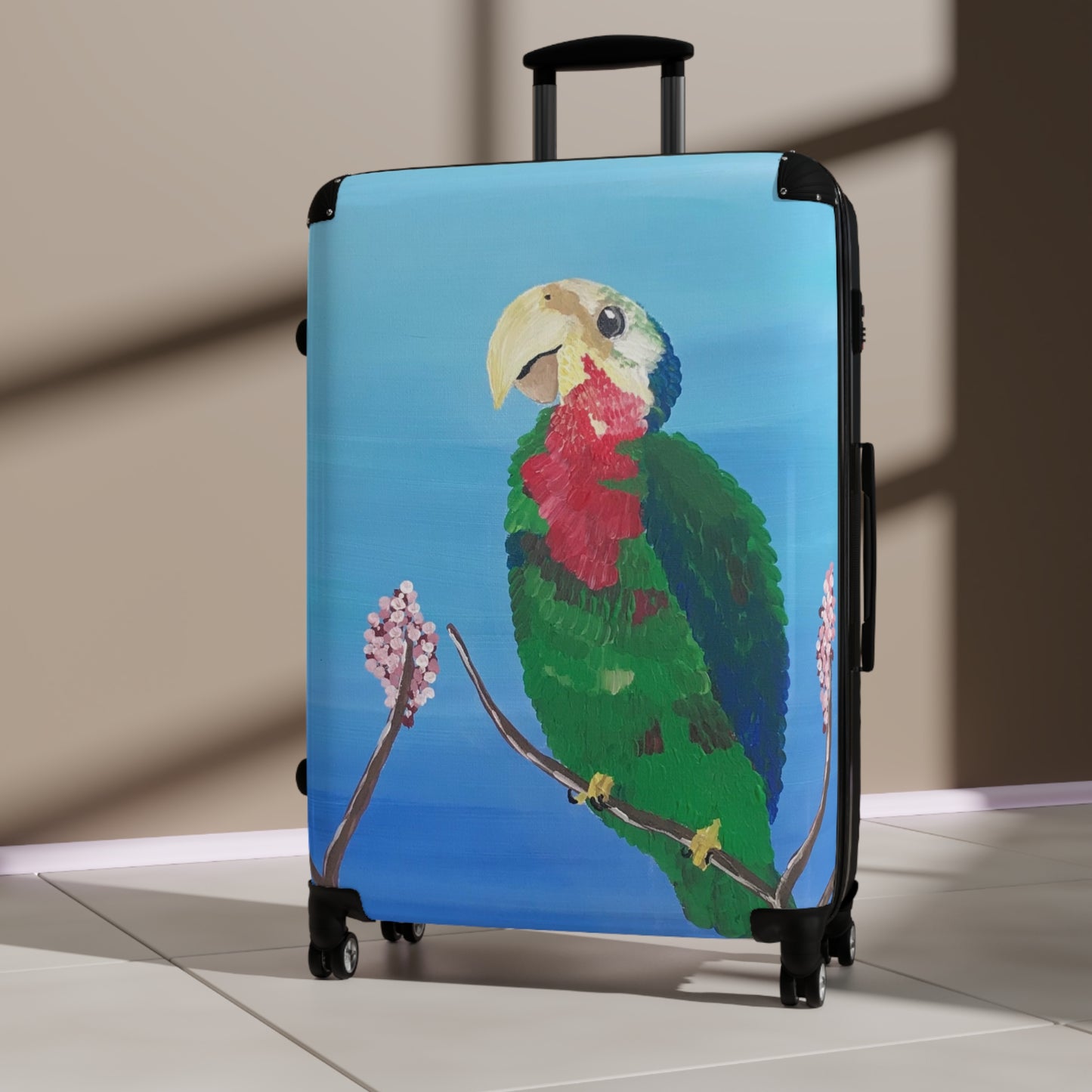 'Abaco Parrot' Handprinted Colorful Suitcase