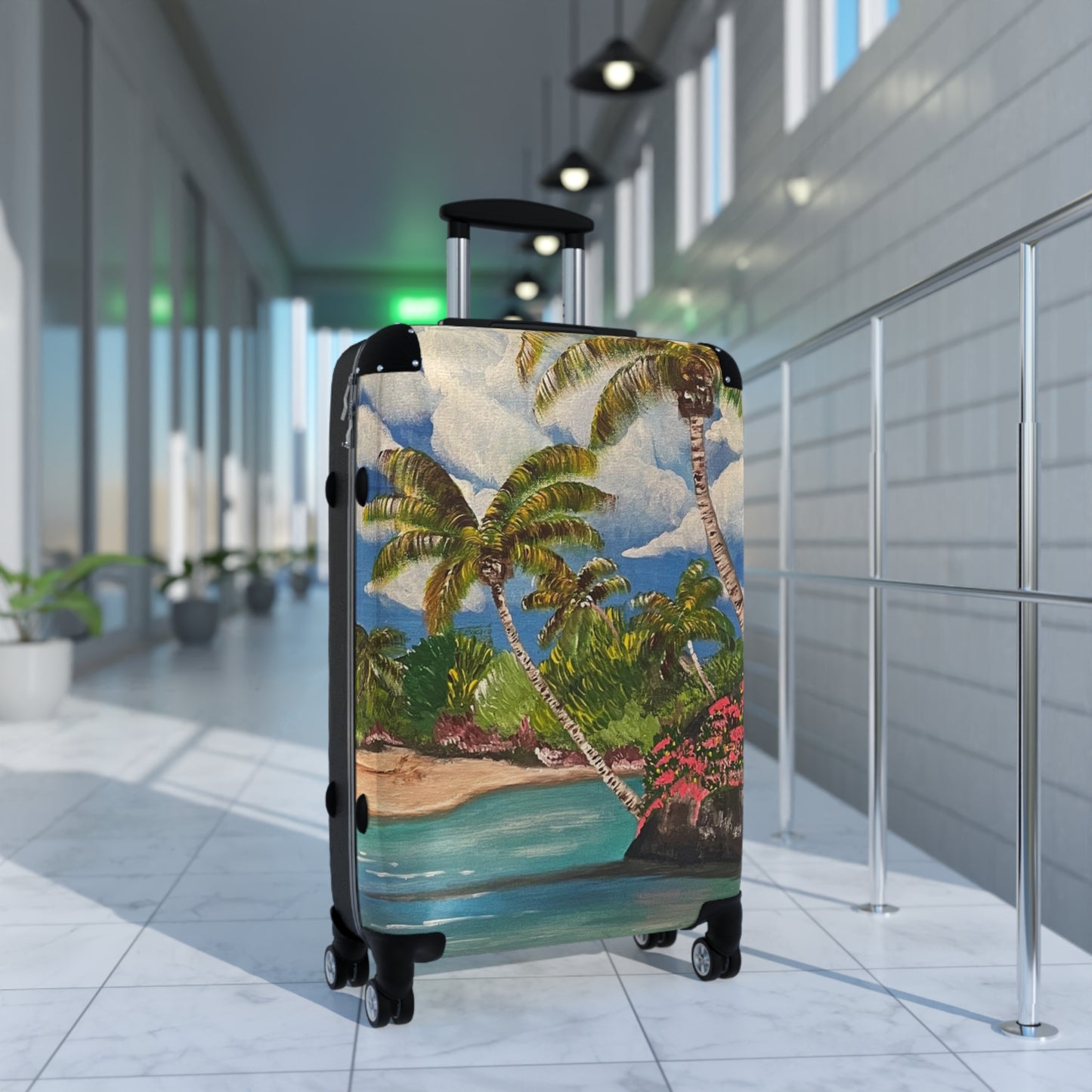 'Blooming Paradise' Handprinted Colorful Suitcase