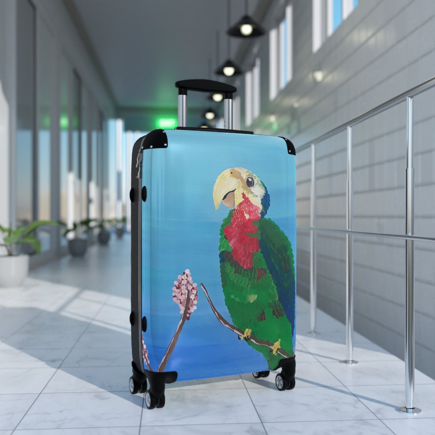 'Abaco Parrot' Handprinted Colorful Suitcase