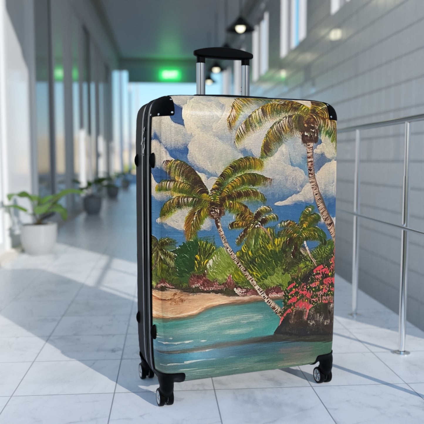 'Blooming Paradise' Handprinted Colorful Suitcase