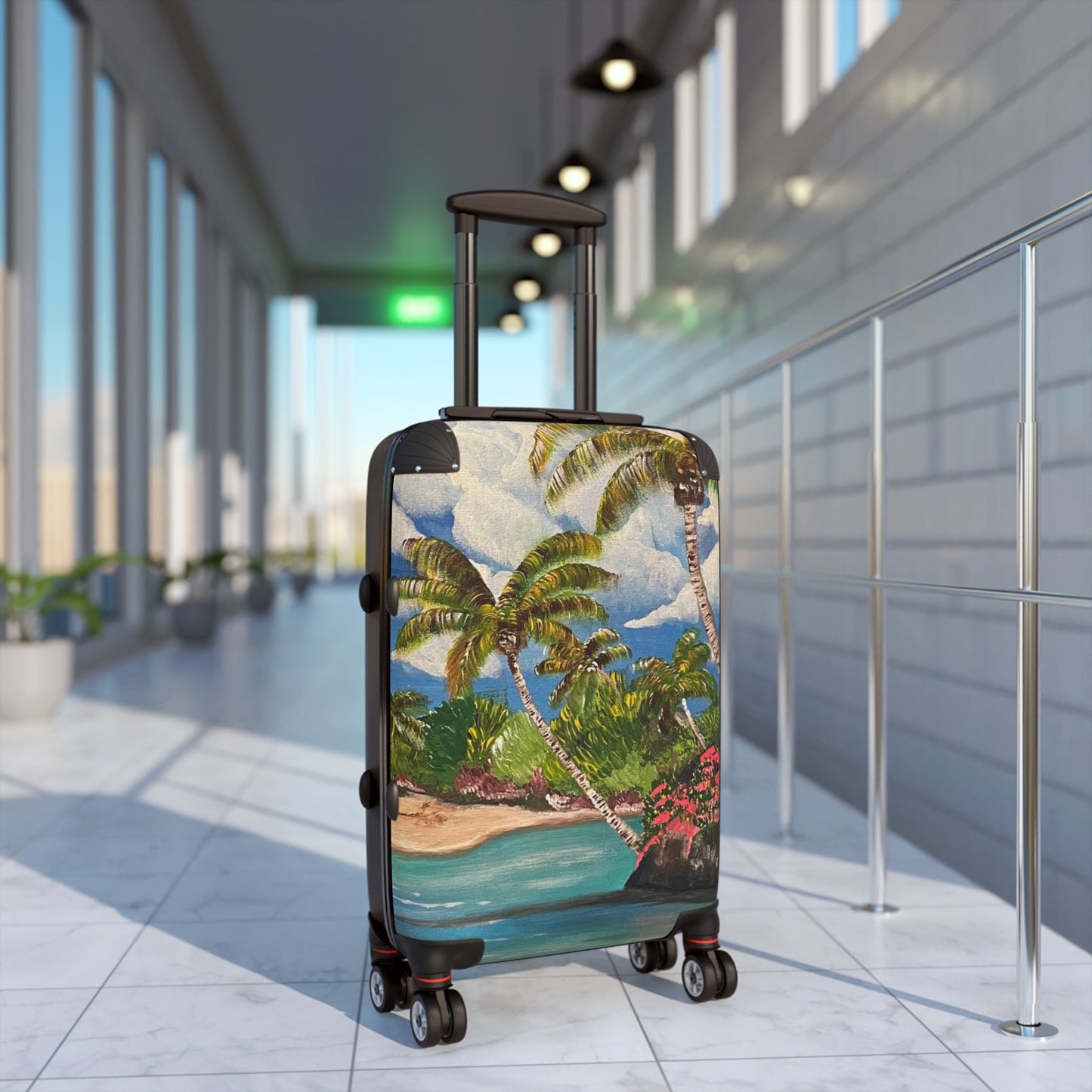 'Blooming Paradise' Handprinted Colorful Suitcase