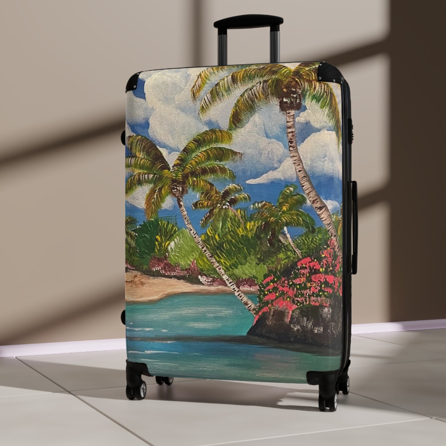 'Blooming Paradise' Handprinted Colorful Suitcase