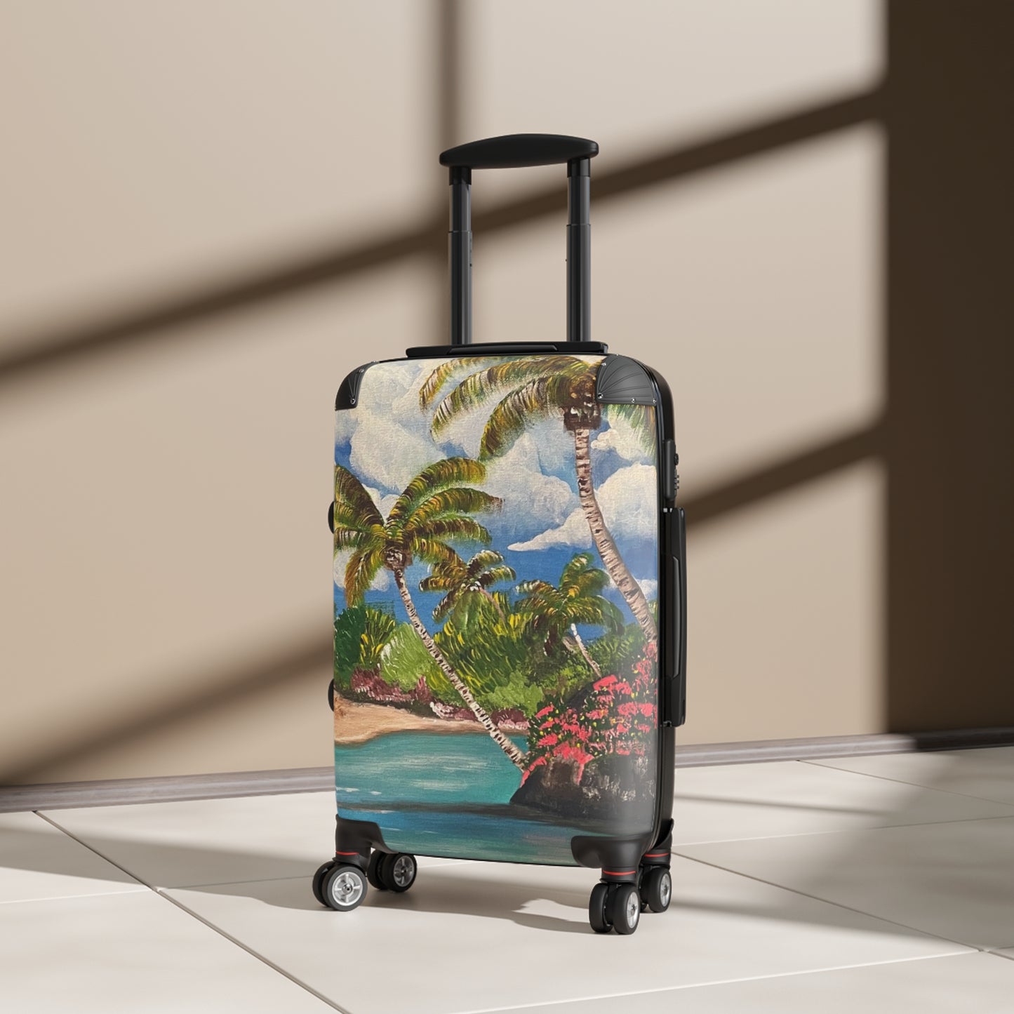 'Blooming Paradise' Handprinted Colorful Suitcase