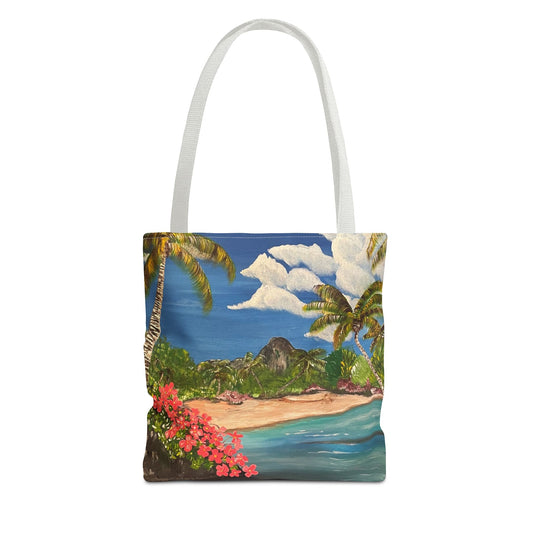 'Blooming Paradise' Hand Painted Tote Bag