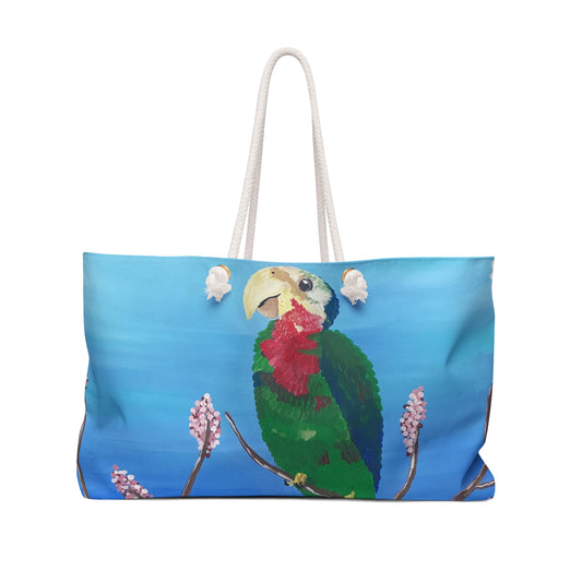 'Abaco Parrot' Tote Bag with Hand Painted Designs